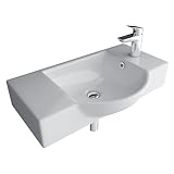 Alpenberger Waschbecken Bad Waschtisch 55 cm Breit Eckig Oval | Handwaschbecken Kleines Waschbecken…