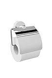 Kapitan WC-Papierhalter mit Deckel Klopapierhalter Selbstklebend Papierhalter ABS und Edelstahl Poliert…