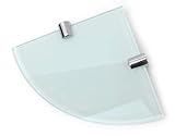 Weißes 6 mm dickes Eckregal aus gehärtetem Glas, 150 mm (ca.), für Badezimmer, Schlafzimmer, Küche