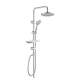 Görbach Regendusche Duschset ohne Armatur, Edelstahl Duschsystem mit Ablage, Duschstange set mit Kopfbrause…