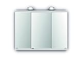 Jokey Spiegelschrank Lena 80 cm breit, Badezimmer Spiegelschrank aus MDF, mit LED-Aufbauleuchten und…