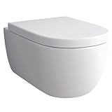 Alpenberger Hänge WC Spülrandlos | Toilette mit Nano | Tiefspüler Wand WC | Duroplast Toilettendeckel…