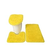 XIZHI 3-teiliges Badezimmerteppich Badezimmerteppich-Set, Badteppich, Konturenmatte, Deckelbezug, rutschfest,…