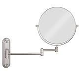 GuRun 8-Inch Two-Sided Swivel Wall Mount Makeup Mirror with 10x Magnification,Nickel Finish M1206N(8in,10x)…