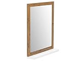Woodkings® Spiegel 80x70cm Burnham Echtholz recycelte Pinie Natur rustikal Badspiegel in Beton Optik Möbel Badmöbel Badezimmerspiegel (Weiß)