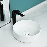 Davivy 35,6 cm rundes Waschbecken mit Pop-Up-Ablauf, Badezimmer-Waschbecken, Badezimmer-Waschbecken…