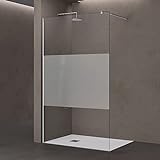 doporro Luxus Duschwand Duschabtrennung Bremen1MS 150x200 Walk-In Dusche mit Stabilisator aus Echtglas…
