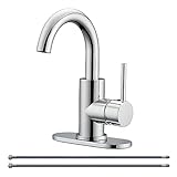 RKF Bar Sink Faucet Chrome Single Handle Bathroom Utility Sink Faucet for Kitchen Small RV Campers Faucet…