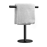 Handtuchhalter Ständer für Badezimmer Waschtisch Arbeitsplatte Mattschwarz T-Form Handtuchstange Ständer…