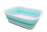 SAMMART 12L Collapsible Tub - Foldable Dish Tub - Portable Washing Basin - Space Saving Plastic Washtub…