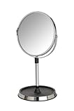 WENKO 20282100 Kosmetikspiegel Cori - Standspiegel, Soft-Touch Oberfläche, Spiegelfläche ø 16cm, 300%…