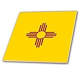 3dRose ct_158391_1 Flagge von New Mexiko-Us Amerika USA-rote Sonne Symbol der Zia auf gelber Keramikfliese,…