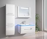 Badmöbelset Hochglanz Weiß - Badezimmermöbel Badmöbel Set mit Waschbecken - Vormontierte Komplettprogramme…
