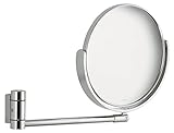 Keuco Wand-Kosmetikspiegel mit Schwenkarm und Drehgelenk, Ø 20,5cm, rund, Chrom, Wandmontage, edles…