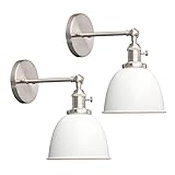 Phansthy 2 Stücke Deckenhalbkreis mit Metall-Schirm Wandbeleuchtung Wandleuchten Vintage Industrie Loft-Wandlampen…
