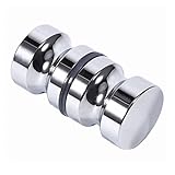 BuxiuGK 1 Stück Duschtürgriffe Beidseitig Duschtürknopf Chrom Dusche Türknopf Rund aus Aluminiumlegierung…