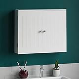 Vida Designs Badezimmerschrank mit 2 Türen, Wandmontage, mit Aufbewahrungsfach, weiß