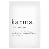 artboxONE Poster 120x80 cm Badezimmer Typografie Karma Definition - Bild Karma Definition Karma