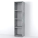 Vicco Raumteiler LUDUS 4 Fächer 142 x 36 cm - Standregal Hängeregal Regal TV Lowboard Sideboard Bücherregal (Beton)