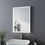 KOBEST LED Badspiegel mit Beleuchtung 50 x 70 cm Spiegel mit ablage Badezimmer Wandspiegel mit Touchschalter, Beschlagfrei, Kaltweiß Lichtspiegel 6500K Badezimmerspiegel IP44 Energiesparend