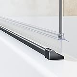 2 Stück Schwallschutzleiste Alu Schwarz, 95 cm Schwallleiste Alu Dusche Schwallschutz-Profil für Glas…