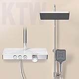 EMKE Duschsystem mit Thermostat KTW-Zertifizierung Duschset, 45cm Thermostatische Platte,Handbrause…