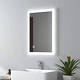 EMKE 400 x 600 mm Beleuchteter Hintergrundbeleuchtung LED Badezimmerspiegel, Wandmontage, Multifunktions-Badezimmerspiegel…