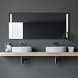 Talos Badspiegel mit Beleuchtung Light - Badezimmerspiegel 160 x 70 cm - mit hinterleuchteten Lichtausschnitten…