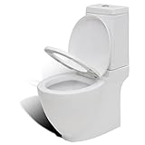Festnight Keramik WC Stand-Toilette Stand-WC Bodenstehend Toilette inkl. Soft Close WC Sitz für Badezimmer…
