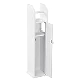 [en.casa] Toilettenpapierhalter 78x20x18cm Badezimmerschrank Badregal Schrank Eckschrank Weiß