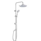 JOHO Regendusche Duschsystem ohne Duscharmatur, Edelstahl Duschset mit ABS Regenduschkopf Chrom Rund(N-YTD20)