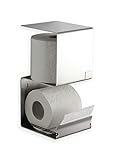 WC Rollenhalter/Toilettenpapierhalter mit Abstellfläche/Ersatzrollenhalter - Made in Germany -
