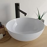 VMbathrooms Premium Waschbecken Rund mit Lotus-Effekt | Aufsatzwaschbecken für das Badezimmer und Gäste-WC…