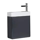 Badmöbel-Set CARO 450 für Gäste-WC - Farbe wählbar - Spiegel optional, Farbe:Anthrazit glänzend, Spiegel:Ohne Spiegel