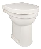 'aquaSu® Stand WC-Set liDano +10 cm, Erhöhtes WC, Weiß, Inklusive WC-Sitz, Für Senioren und große Menschen,…