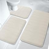 Yimobra 3 Stück Memory Foam Badematten-Sets, 44,1x24 + 17x24 und U-Form für Badezimmerteppiche, WC-Vorleger,…