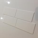 rechteckig Kind sicher bruchsicher Wand Fliesen – Weiß, Pack of Ten - 2 x 1 cm