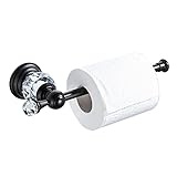 BATHSIR Toilettenpapierhalter mit Kristallen, schwarz, Toilettenpapierhalter, modernes Badezimmer, Seidenpapier,…