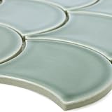 Keramik Mosaik Fliesen Madison Fächer Petrol Grün Glänzend Küchenspiegel Wand WC