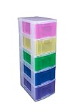 Really Useful Box Aufbewahrungs-Boxenturm,Regenbogenfarben, 5 Schubladen je 12 Liter