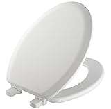 Mayfair 141EC 000 Molded Wood Toilet Seat with Lift-Off Hinges, Elongated, White by Mayfair