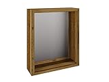 Woodkings® Bad Spiegel Sydney Holz Rahmen Badspiegel mit Ablage Wandspiegel Badmöbel Badezimmermöbel Schminkspiegel (Rec. Pinie, 56x65)
