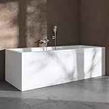 doporro Freistehende Design-Badewanne Vicenza509 180x80x58cm mit Ablaufgarnitur und Überlauf aus Acryl…