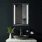 HOKO® LED Badspiegel 50x70 cm Koblenz mit ANTIBESCHLAG SPIEGELHEIZUNG. Design Badezimmerspiegel mit…
