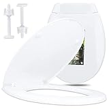 Inter-Sano® Toilettendeckel O-Form Oval Weiß 'Osika' WC Sitz mit Montagesatz | Toilettenbrille aus Antibakterielle…