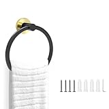 Cilee Schwarz und Gold Handtuchring für Badezimmer, Badetuchring, Badezimmer-Hardware-Zubehör, Handtuchhalter…