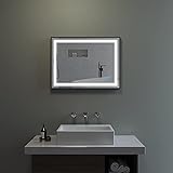AQUABATOS® 80x60 cm Badspiegel mit LED Beleuchtung Wandspiegel Lichtspiegel Badezimmerspiegel antibeschlag…