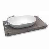 BERNSTEIN® Aufsatzwaschbecken oval 54 cm Waschschale O-540 für Unterschränke, Bad und Gäste WCs Mineralguss…
