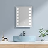 EMKE Spiegel mit Beleuchtung 39x50cm LED Badspiegel mit Touchschalter, Einstellbare Helligkeit und Speicherfunktion,…