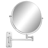 FFowcye 9 Zoll Kosmetikspiegel mit Vergrößerung, 1X/ 7X Schminkspiegel Wandmontage, Doppelseitiger Wandspiegel…